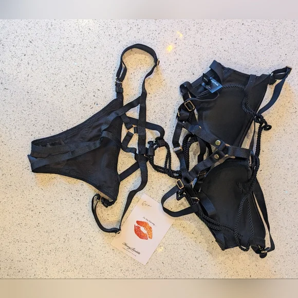 Rare Honey Birdette Shibari black playsuit L - Picture 6 of 10